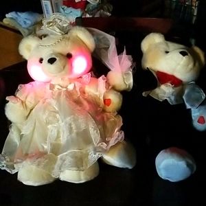 Wedding bears. Bride plays "here comes the bride"